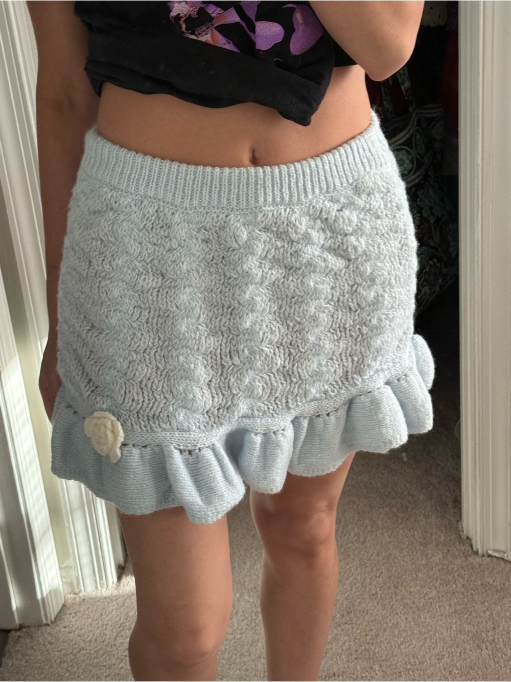 Urban outfitters kimchi blue blossom knit rosette skirt